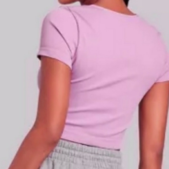 Wild Fable V-neck Cap Sleeve Crop Top in Purple Size XL - Picture 3 of 8